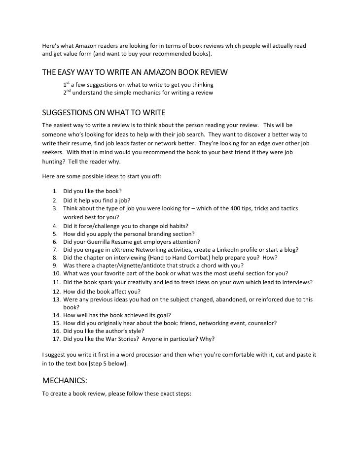 How To Write A Book Review For Amazon Readers How To Write A Book Review For Amazon Readers