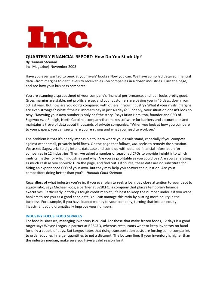 how to do a financial report