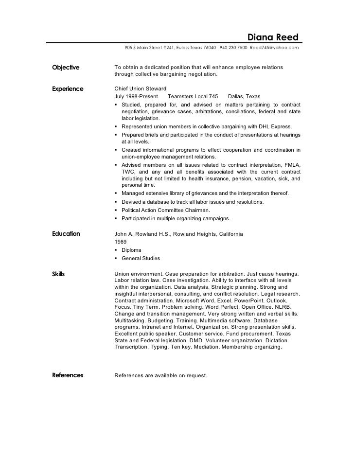 general labour resume samples