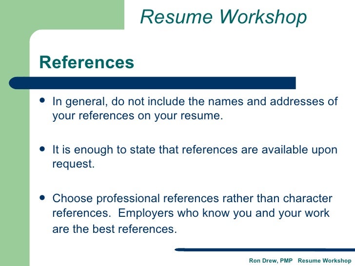 do references go on a resumes