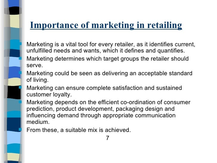 Retail Marketing Mix And Planning