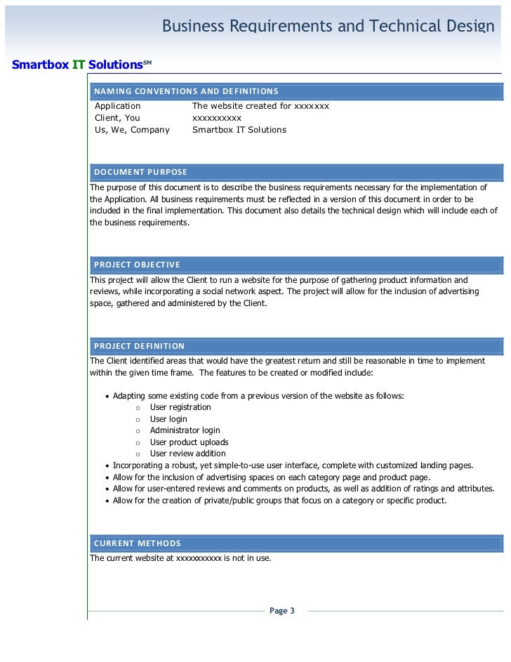 technical requirements document template