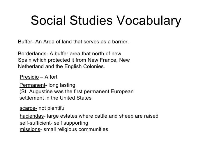 Social Studies Vocabulary Chaptr 5 Lesson 1