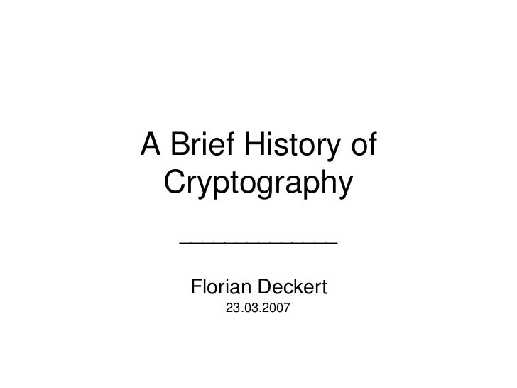 A Brief History Of Cryptography A Brief History Of Cryptography