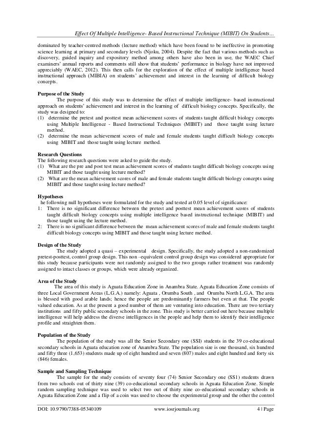 Multiple intelligences essay