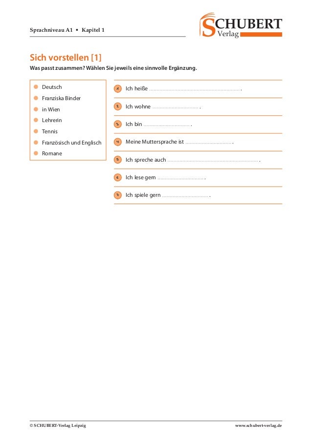 Schubert Verlag Online Aufgaben A1 A1 online aufgaben