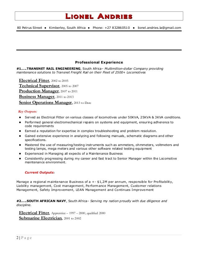maintenance manager cv maintenance manager cv