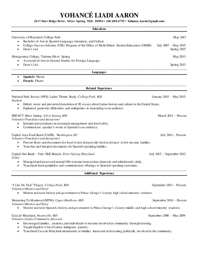 Legal translator resume