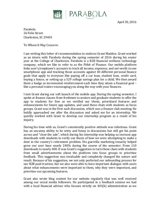 letter of recommendation for grant maddox 1 sample letter of recommendation for grant funding