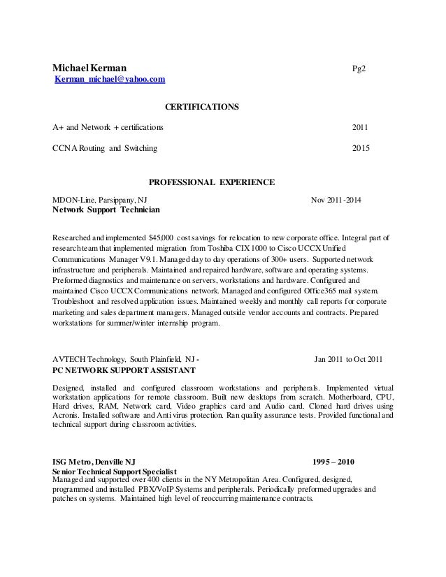 ccna resume sample
