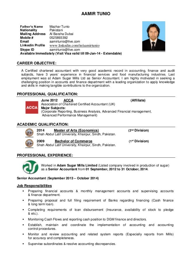Resume For Acca Graduate Resume For Acca Graduate