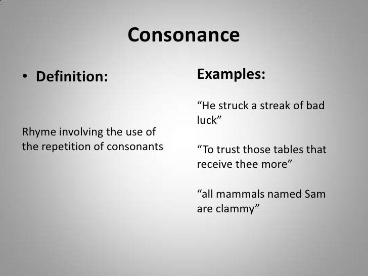 assonance examples sentences