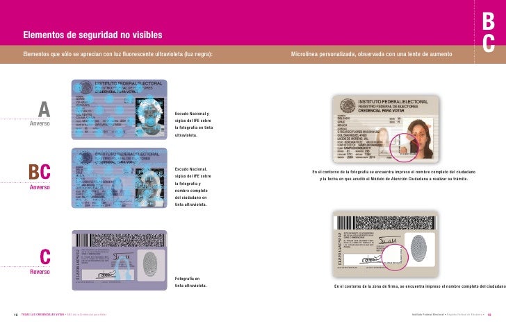 Credencial para votar - Elementos de seguridad - IFE