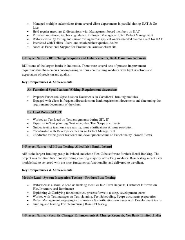 software test lead resumes