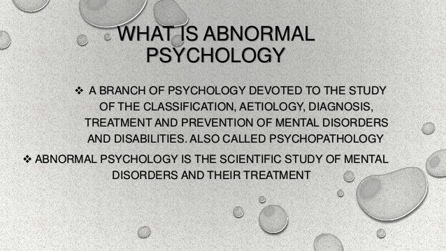 Reflection paper on abnormal psychology