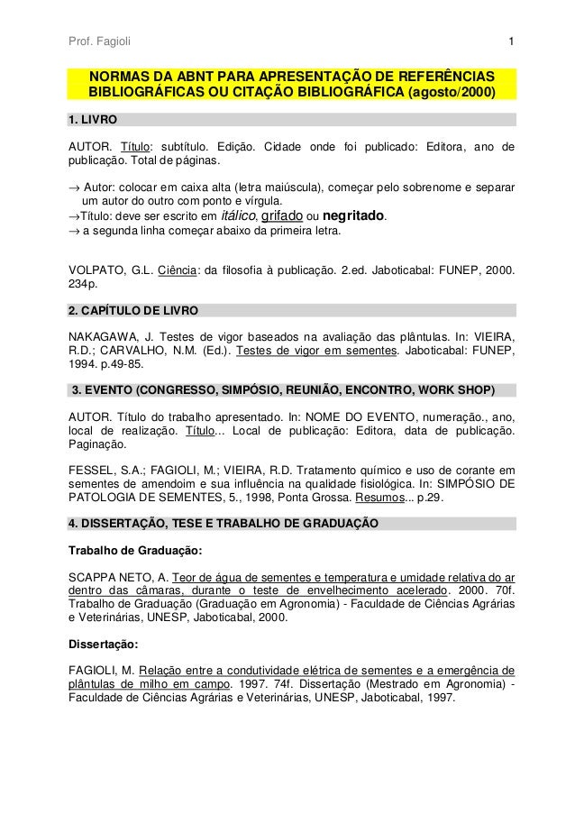 Abnt Referencias Bibliograficas