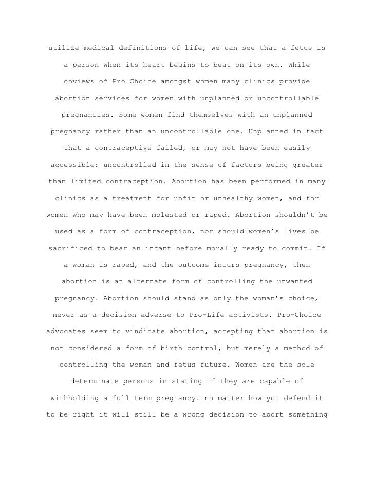 Research Paper On Abortion Pro Life