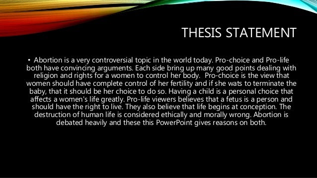 Thesis statement on abortion pro