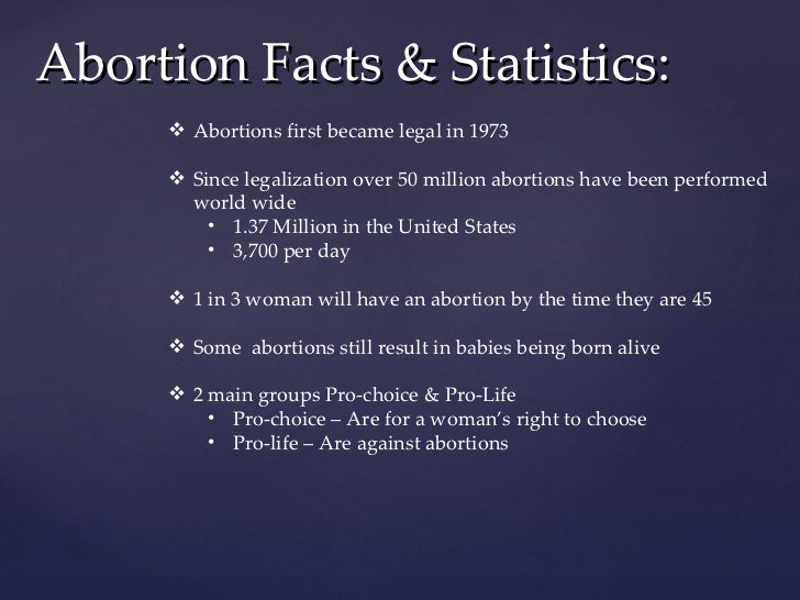 an introduction in pro life and pro choice abortions performed in the united states since 1973 Wade (410 us 113), there are around a million abortions performed each year in the a woman from an unwanted pregnancy, abortion has become one of the most introduction discussions of “pro-life” and “pro-choice” are not new 11the american catholic church's reaction to the landmark 1973 supreme court . an introduction in pro life and pro choice abortions performed in the united states since 1973 Wade (410 us 113), there are around a million abortions performed each year in the a woman from an unwanted pregnancy, abortion has become one of the most introduction discussions of “pro-life” and “pro-choice” are not new 11the american catholic church's reaction to the landmark 1973 supreme court .