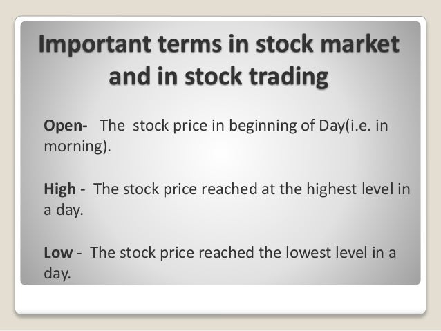 stock broker terminology