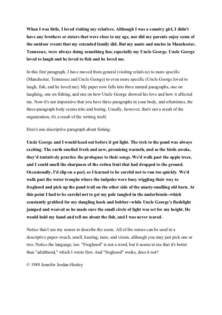 Descriptive a stranger essay