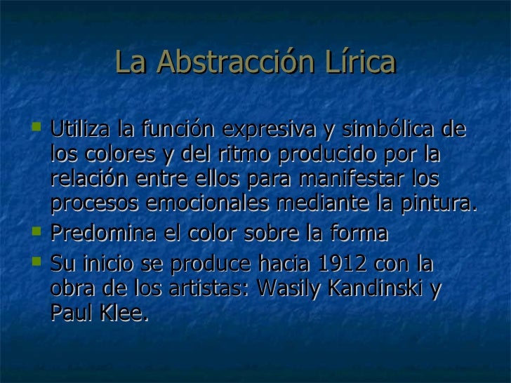 ABSTRACCION LIRICA ABSTRACCION LIRICA