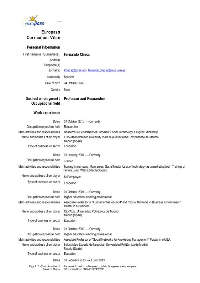 Writing a cv for academic positions