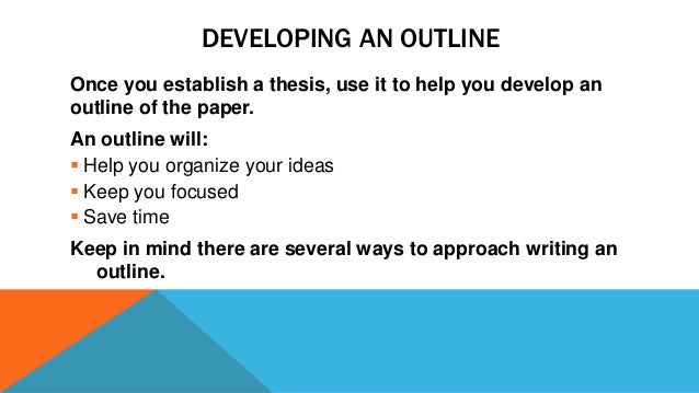 Tips on writing an essay outline