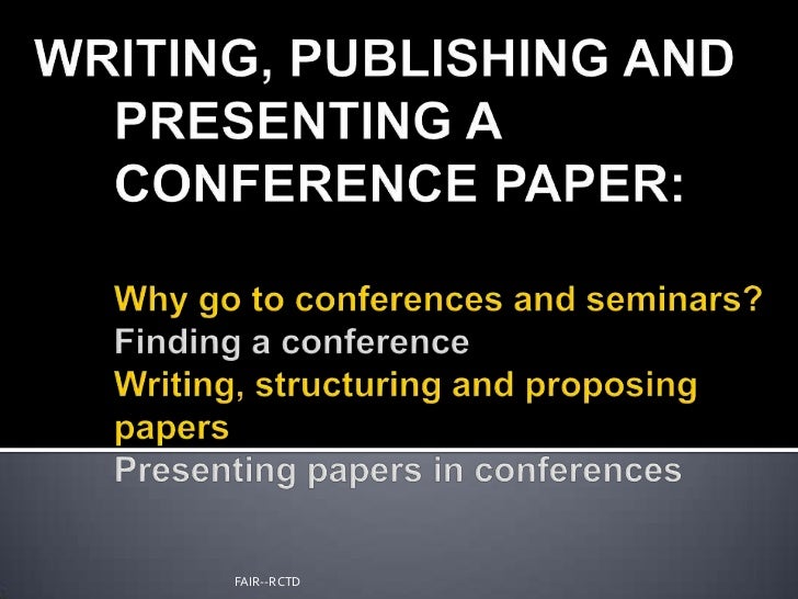How to write and publish an academic paper