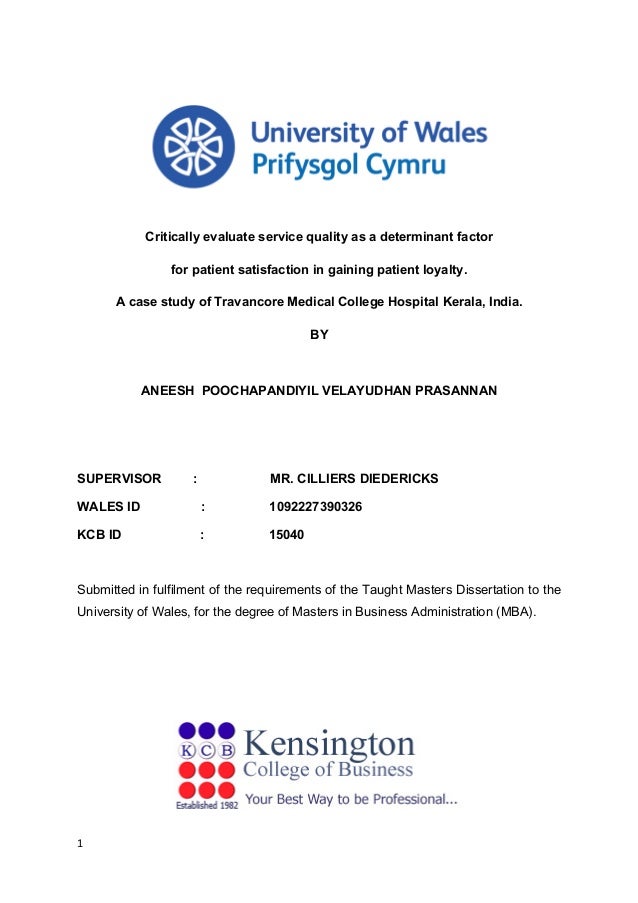 Master Thesis Customer Loyalty