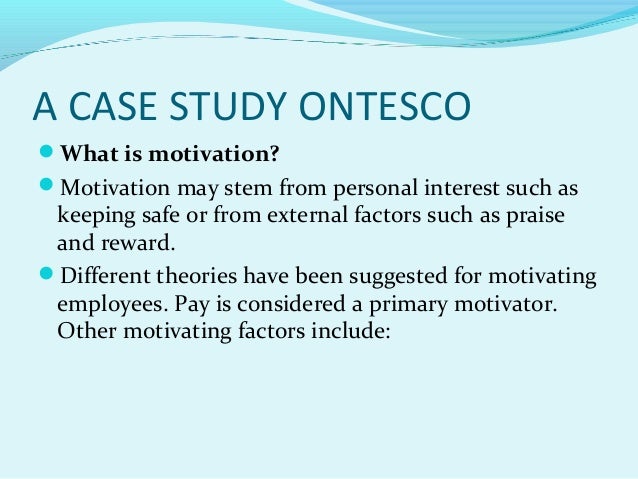 case study on motivation with solutions We expose a sample case study showing its method as an effective approach to conducting business researches and present a simple solution for case studies. case study on motivation with solutions We expose a sample case study showing its method as an effective approach to conducting business researches and present a simple solution for case studies.
