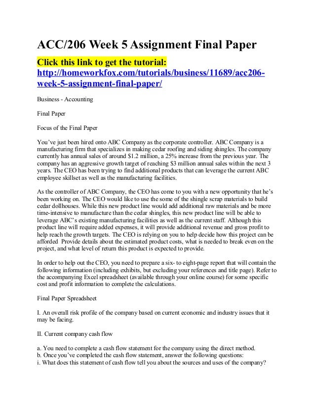 ashford acc 206 final Read this essay on acc 206 week 5 final paper come browse our large digital warehouse of free sample essays get the knowledge you need in order to pass your classes and more. ashford acc 206 final Read this essay on acc 206 week 5 final paper come browse our large digital warehouse of free sample essays get the knowledge you need in order to pass your classes and more.