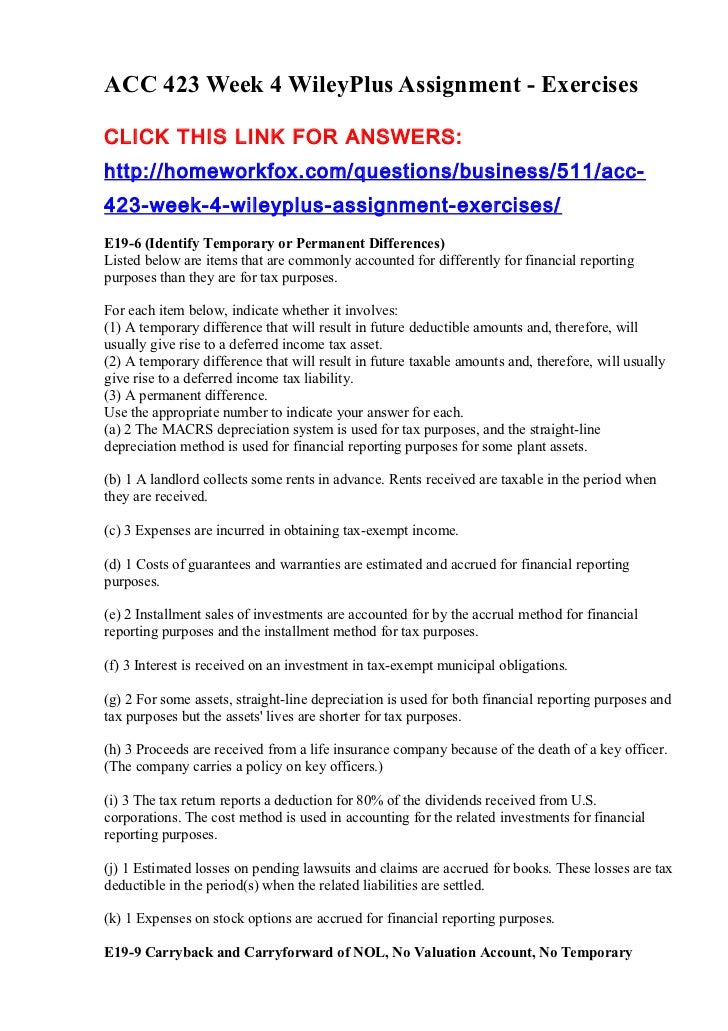 acc 421 wiley plus Acc 421 week 3 wileyplus assignment acc 421 week 3 wileyplus assignment do you need help with your school work here at the global writers network we have been helping students like you work smart since 2006. acc 421 wiley plus Acc 421 week 3 wileyplus assignment acc 421 week 3 wileyplus assignment do you need help with your school work here at the global writers network we have been helping students like you work smart since 2006.