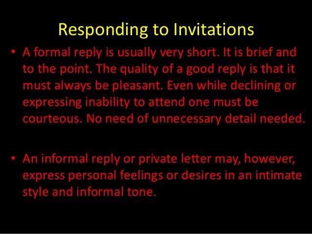 Wedding invitation refusal letter
