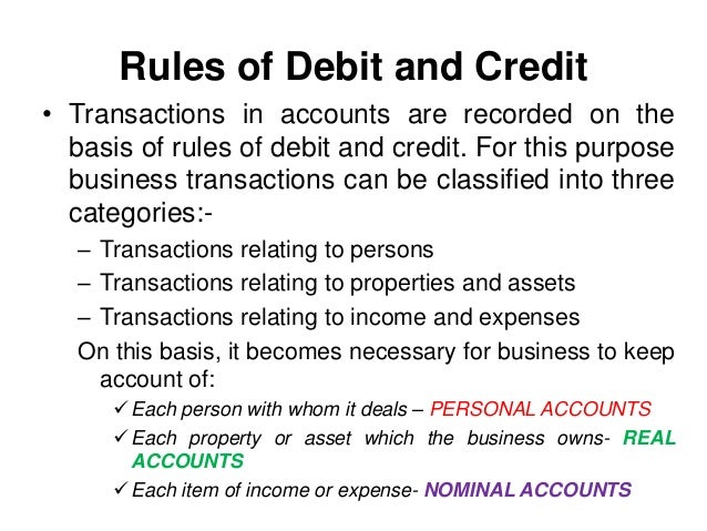 debit and credit accounting