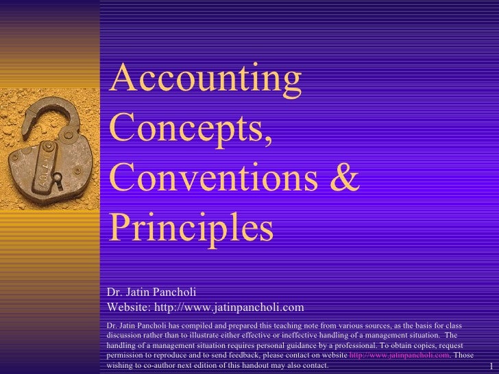 Accounting concepts conventions & principles