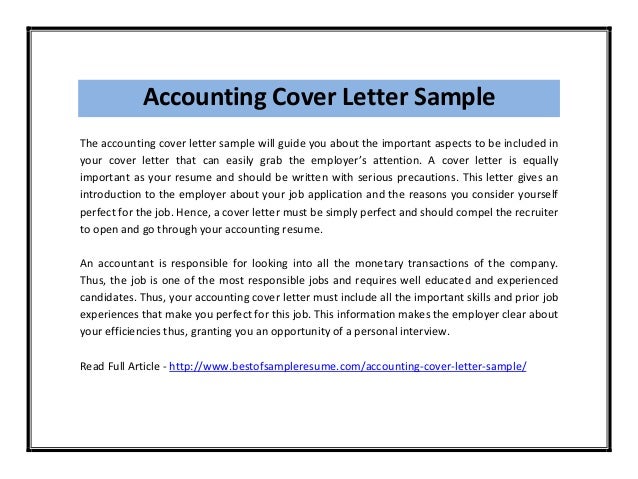 Accounting cover letter example