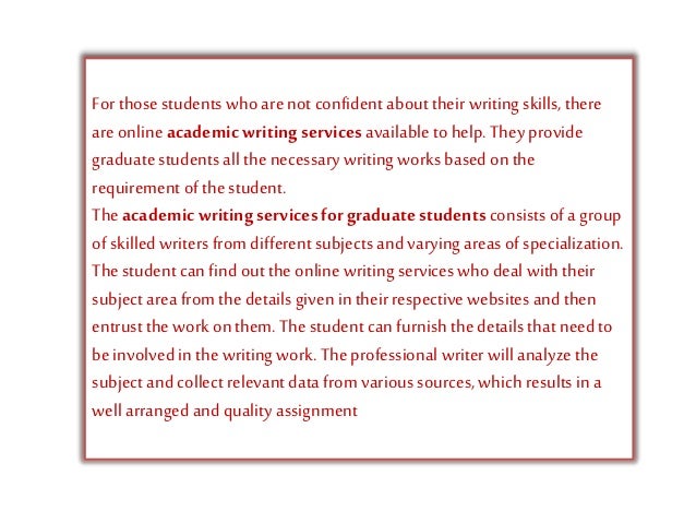 Academic writing services for graduate students