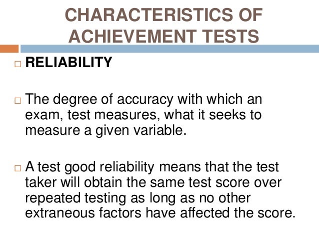 reliability of test in education reliability of test in education