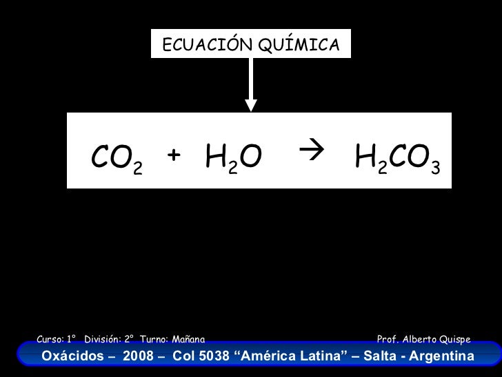 Ecuacion Para La Disociacion Electrolitica Del Acido Carbonico