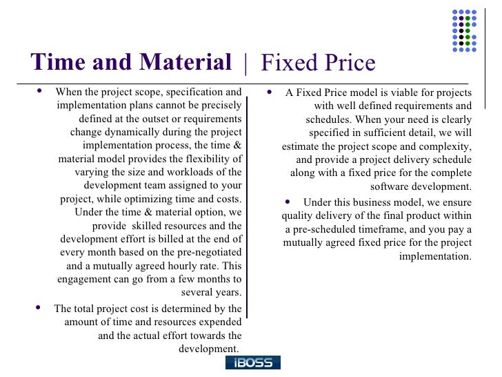 A Comparison Between Time And Material And Fixed Bid Engagement Time And Materials Contract Template