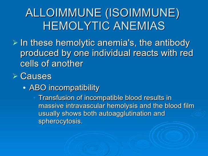 Acquired hemolytic anemia
