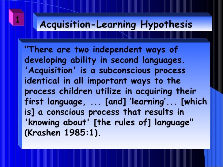 Acquisition Vs Learning 