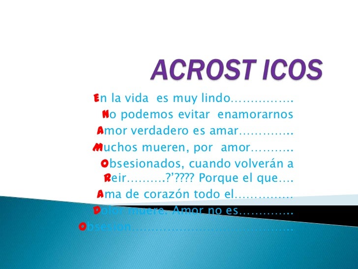 Acrostico De La Vida Acrostico De La Vida