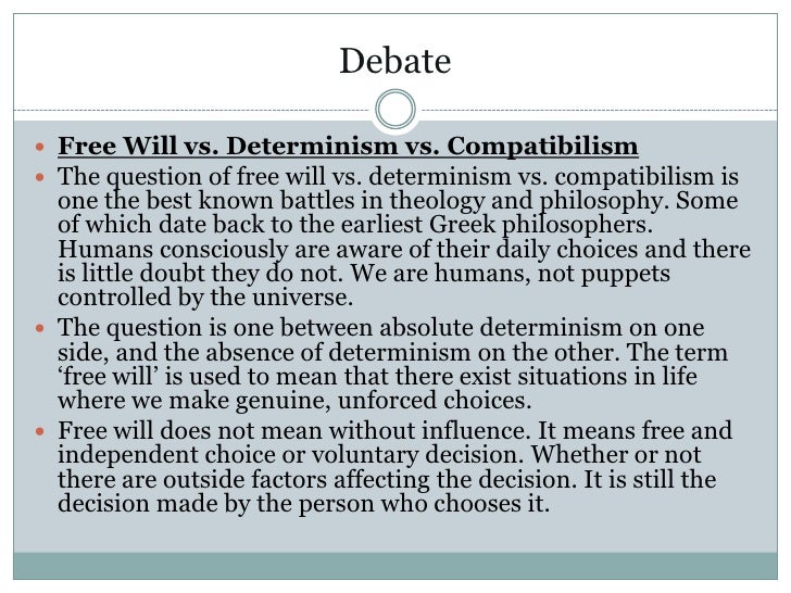 Philosophy Free Will vs Determinism