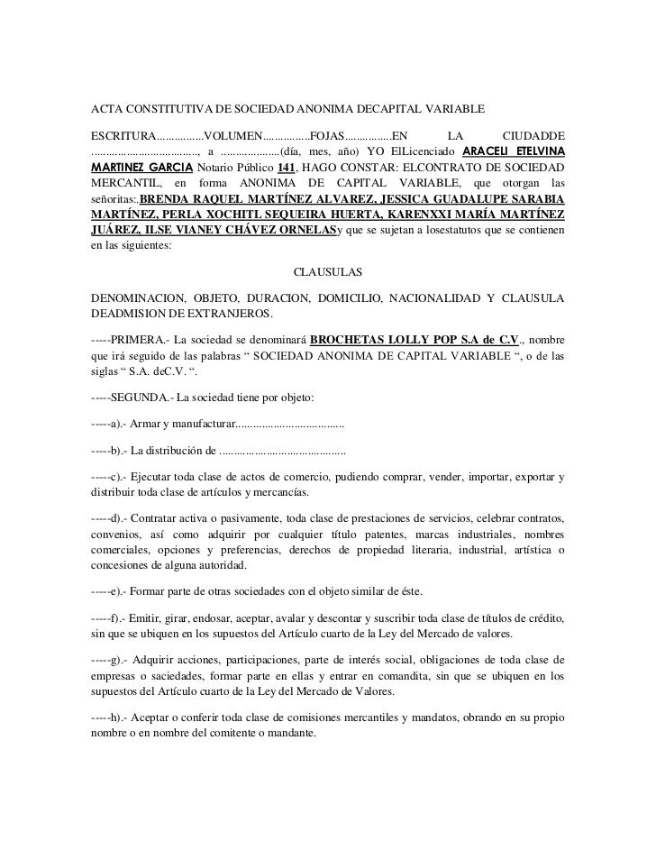 EJEMPLO DE UNA SOCIEDAD MERCANTIL ejemplo de una sociedad mercantil: