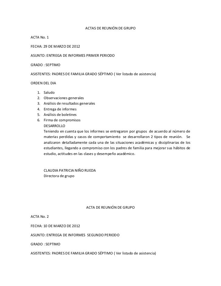 ejemplos de minutas de reuniones