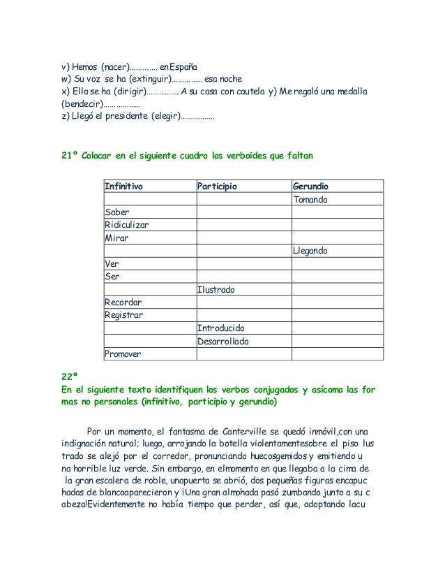 Actividades de verbos