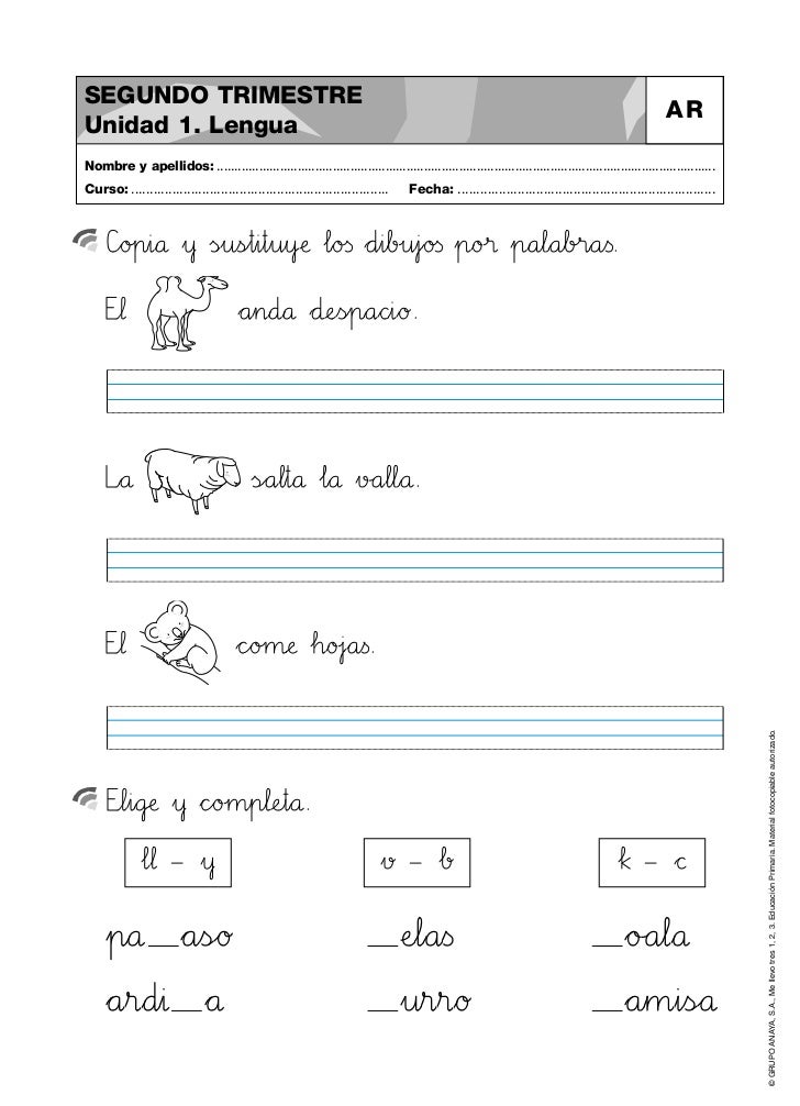 EJERCICIO LENGUA ejercicio lengua: