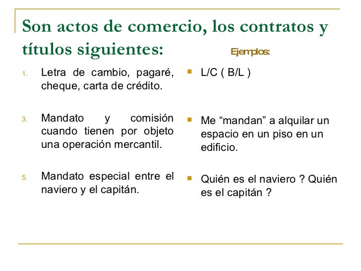 Actos De Comercio